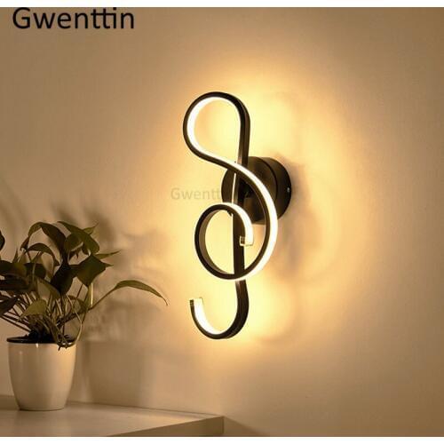 Music Notes Wall Lamps Modern Bedroom Bedside Lamp Nordic Wall Lights for Home Aisle Stairs Bedroom Led Mirror Light Fixtures