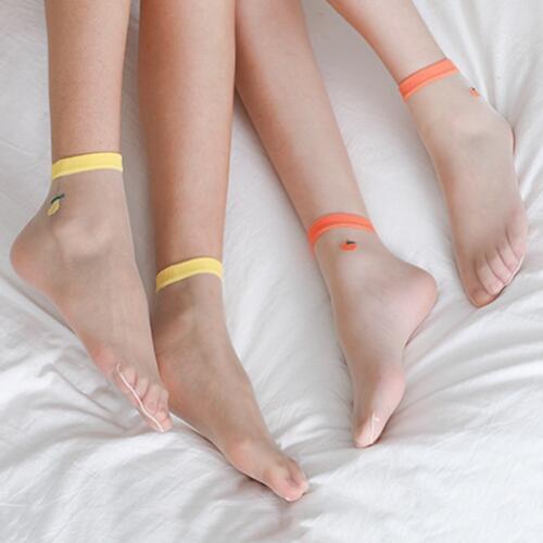 Women Socks 2020 New Girl Women Fashion Thin Funny Socks Women Breathable Transparent Cute Fruit Women Color Socks Korea Style