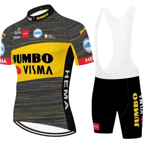 NEW team JUMBO VISMA cycling jersey men biker shorts set summer quick dry cycling jersey abbigliamento ciclismo estivo 2021