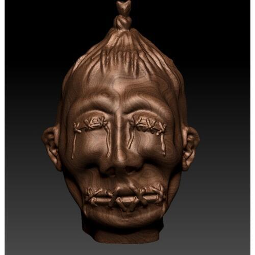 New design 3D model STL File format relief for CNC shrunken head
