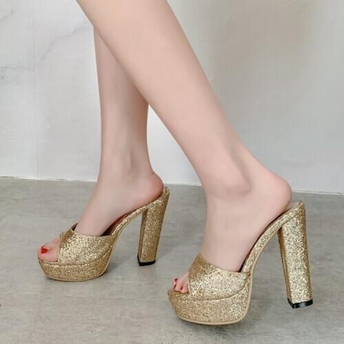 Zapatos de mujer womens shoes 2021 sandals Bling Mature slippers high heels platform sandals