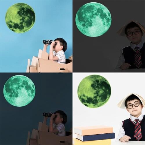 DIY Refrigerator Stickers 3D Wall Stickers Luminous Moon Wallpapers for Kids Room Bedroom Glow In The Dark
