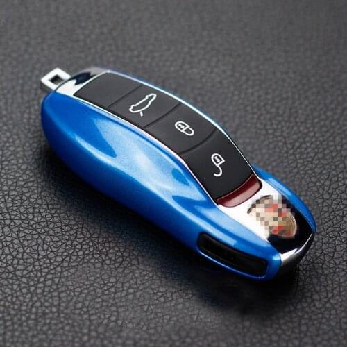 Blue FOB Remote Key Case Key Cover Modified Key Shell Replacement Refit Porsche Cayenne Macan 911 boxster cayman for Panamera
