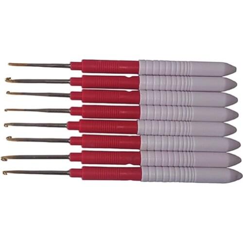 8Pcs/set Plastic Handle Crochet Hook Knitting Needle Mix Sizes 1.0-2.75mm Lace Crochet Needles Set DIY Knitting Crochet Hook