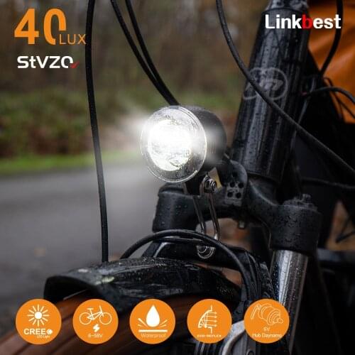 Linkbest Headlight LED Bicycle light , Waterproof IPX-5, 6V-48V for hub dynamo and ebike