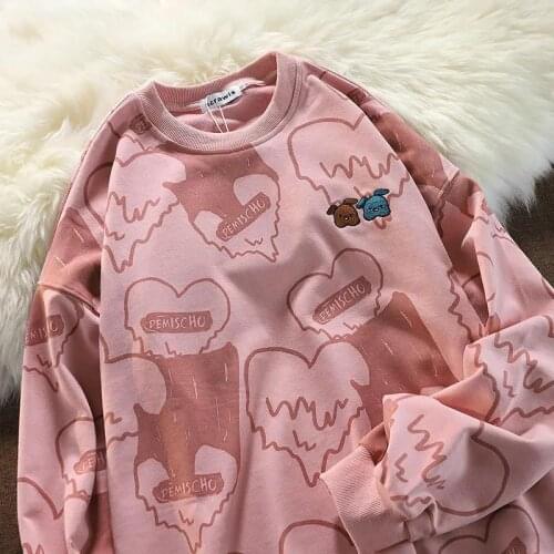 Harajuku Hip Hop Funny Graphic Sweatshirt Women Oversized Casual Streetwear Teens Clothes 2021 Autumn Fashion Long Sleeve Tops