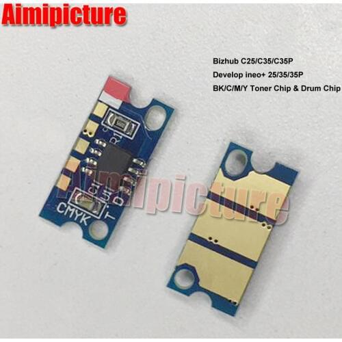 TNP22 TNP-22 Bizhub C35 Chip For Konica Minolta Bizhub C35 Toner Cartridge Chip TNP22K TNP22C TNP22M TNP22Y 5Sets 20pcs/lot