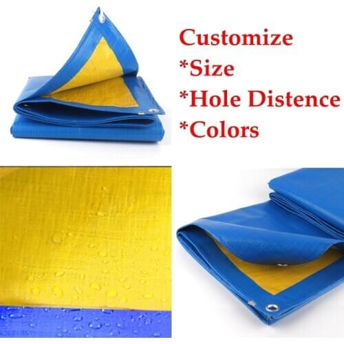 Thickness 0.32mm Blue And Yellow PE Tarpaulin Rainproof Cloth Garden Courtyard Succulent Plants Sunshade Awning Cover