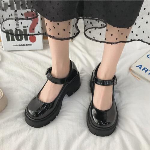 High Heels Shoes Women Pumps Fashion Platform Shoes Woman Round Toe Mary Jane Shoes Mujer low heel women Kawaii Lolita Shoes