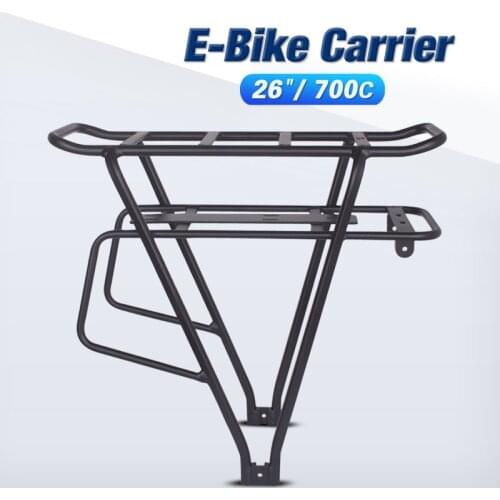 Bike Luggage Rack Double Layer Black 26inch 28inch 700C Bicycle Battery Rear Carrier Adjustable Duty Bike Hanger