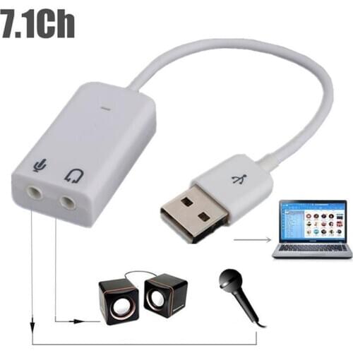 Channel Etmakit 3d White 2.0 Virtual 7.1 Channel External Usb Audio Sound Card Adapter Sound Cards For Laptop Pc Mac With Cable
