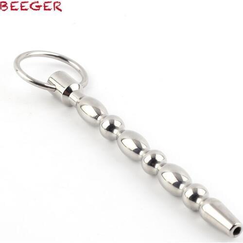 BEEGER Angel Bite Cock Plug With Glans Ring, Hollow and Cum Thru Design for Sounding Play