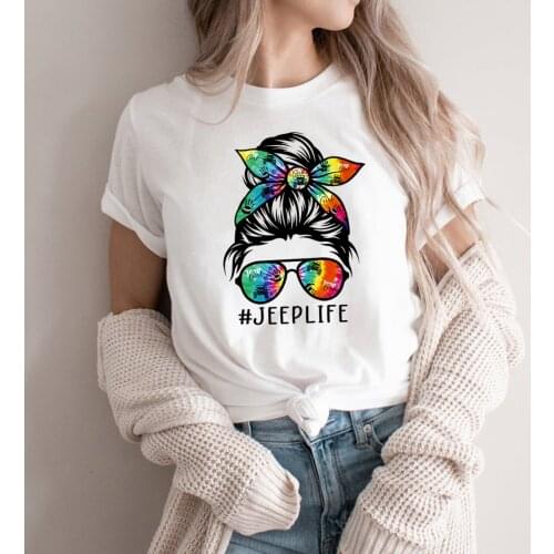 Jeep Life Tee Ladies Fun Jeep Shirt Summer Casual Graphic T Shirts Short Sleeve Kawaii Tops for Girls and Female