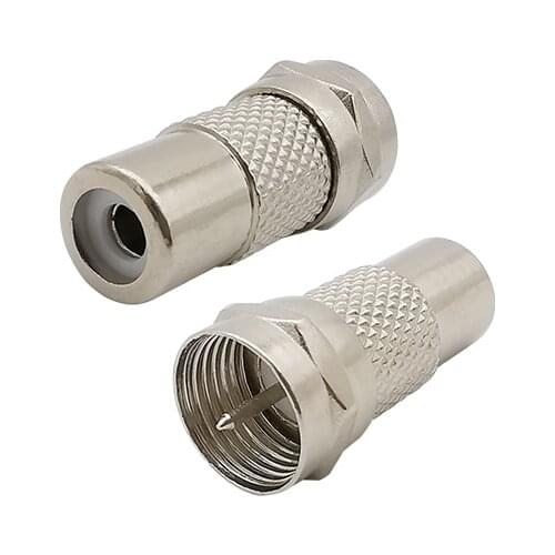1Pcs F Type Male Plug to RCA Female Jack Straight RF Coaxial Coax Video Connector Coupler Audio CCTV Surveillance Camera Adapter