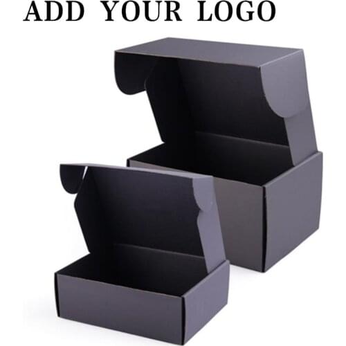 50PCS/lot Custom Black Corrugated shipping boxes Packaging box mailer box packaging Clothes trousers hair wigs gift box