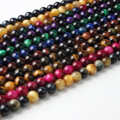 LIng Xiang Fashion Natural Jewelry Tiger eye stones Loose Beads be fit for DIY men and women Bracelet Necklace