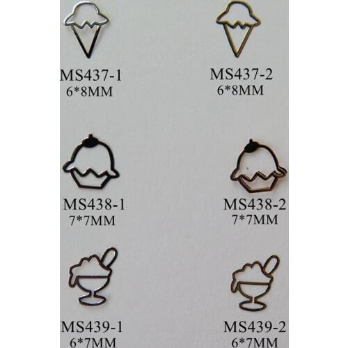 MS437-439 100pcs Ice Cream Metal Sticker Nail Art Metal Sticker Nail Art Decoration Non-adhesive Sticker