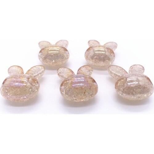 5pcs 24x20mm pcs Acrylic Beads Rabbit Head Loose Beads for Diy Jewelry Making Bracelets Necklace Accessories#Khaki