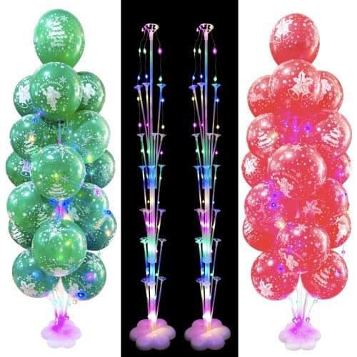 7/11/13/19 Tubes Balloon Holder Column Balloon Stand Christmas Balloons Birthday Party Decoration Kids New Year Decoration Balls