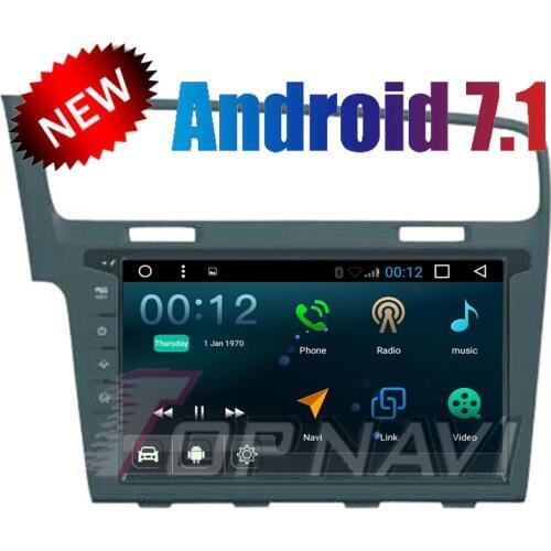 Topnavi 10.1" 1024*600 Quad Core Android 7.1 Car GPS Navigation for VW Golf 7 2015 Autoradio Multimedia Audio Stereo,NO DVD 2din