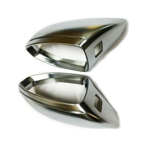 Car Styling Matt Silver Chrome Side Mirror Replacement Lane Assist For Audi A6 S6 C8 2019-21