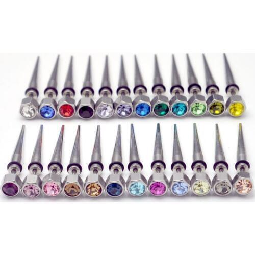 Free shipping 6mm mix 24colors 120pcs body jewelry mix lots men punk fashion earrings spike dumbbell earrings