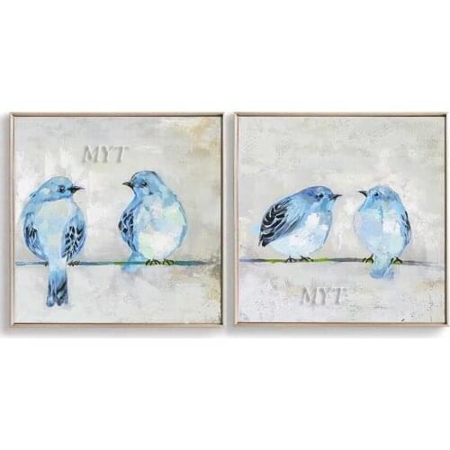 Two Birds Abstract Beautiful Oil Painting Wall Art Home Decor Picture Modern Hand Painted Oil Painting On Canvas Unframe