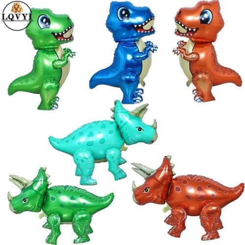 Large 4D Walking Dinosaur Foil Balloons Dinosaur Birthday Party Decorations Kids Babyshower 1st Decor Globos kids Gift Toy ball