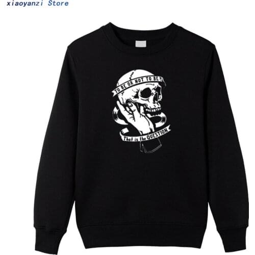 Cotton cool skull print men sweatshirts casual hoodies men sportswear o-neck male pullovers