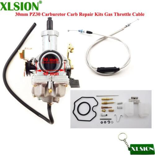 XLSION 30mm PZ30 Carburetor Carb Repair Kits Gas Throttle Cable For Keihin 200cc 250cc Pit Dirt Bike ATV Quad