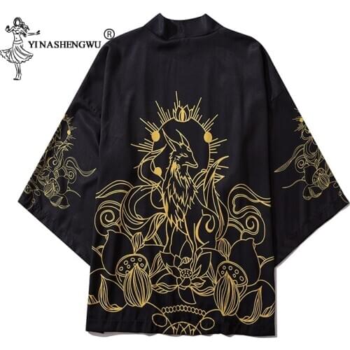 Kimono Japanese Coats Costumes Men Harajuku Style Japan Haori Cardigan Chinese Traditional Print Loose Shirts Yukata Beach Tops