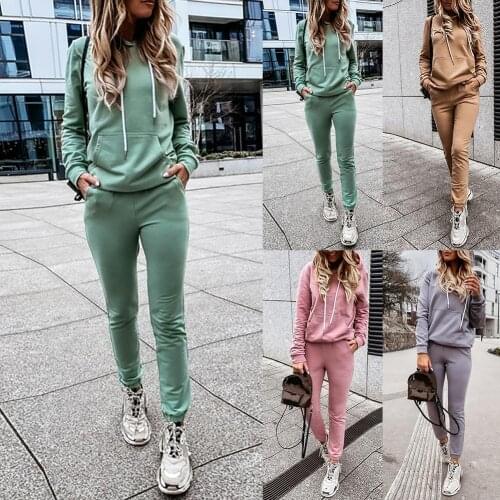 Women Hoodie Sweatshirt Skinny Pants Tracksuit Sports Outfit Autumn Long Sleeve Set Fashion Hoodie Pant Hip Hop Pullover Hoodie