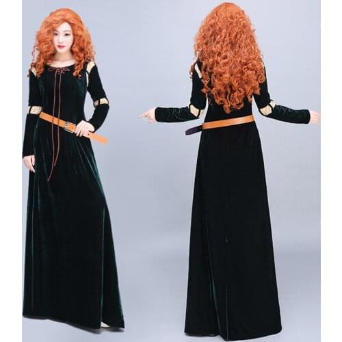 Movie Brave Cosplay Costume Princess Merida Role-playing Princess Dress Halloween Christmas Adult Women Ball Gown