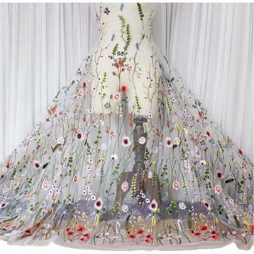 Forest style embroidery lace fabric accessories for dress dress diy material clothes background fabric