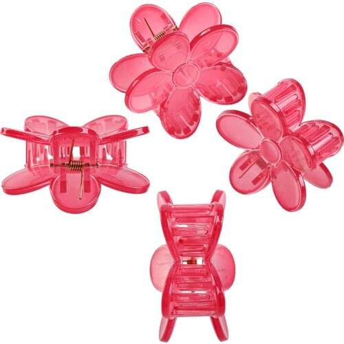 Small Acrylic Hair Claw Clips Flower Shaped Plastic Jaw Clips Non Slip Tortoise Hair Clamps Barrette Hair Accessories