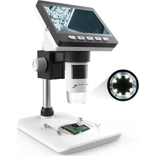 1000X HD1080P 4.3 Inch LCD Digital Microscope Portable Desktop Microscope Magnifier Magnifying Glass Set Support 10 Languages