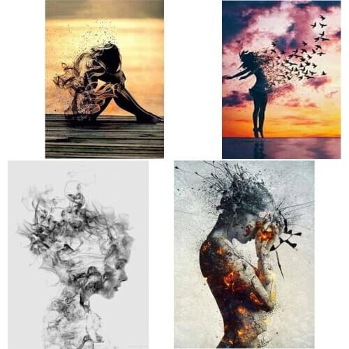 40×50CM DIY Painting By Numbers Woman image HandPainted Oil Painting Adult Child Picture Colouring Home Decor Unique Gift