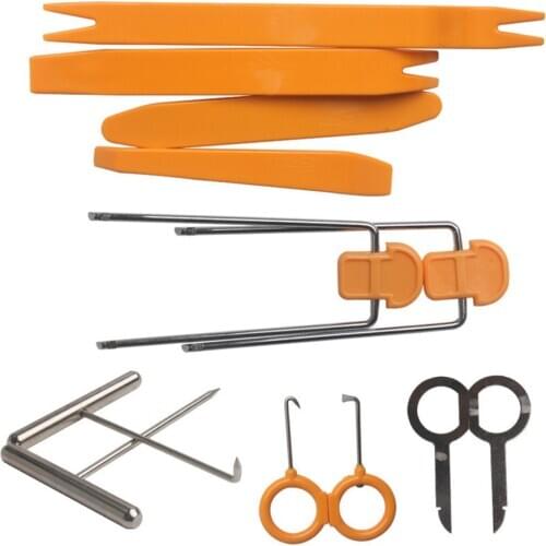 12pcs Car Stereo Installation Kits Car Radio Removal Tool Car Radio Panel Door Clip Panel Trim Dash Audio Removal