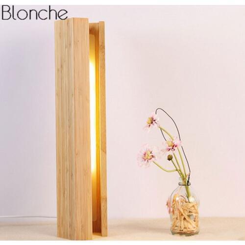 Japanese-style Table Lamp Solid Wood Led Desk Light for Bedroom Bedside Study Lamp Modern Home Office Art Decor Light Luminaire