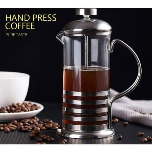 Stainless Steel French Press Coffee Maker Glass Teapot With 350/600/800/1000 ML Heat-resistant Glass For Coffee Tea Herbs