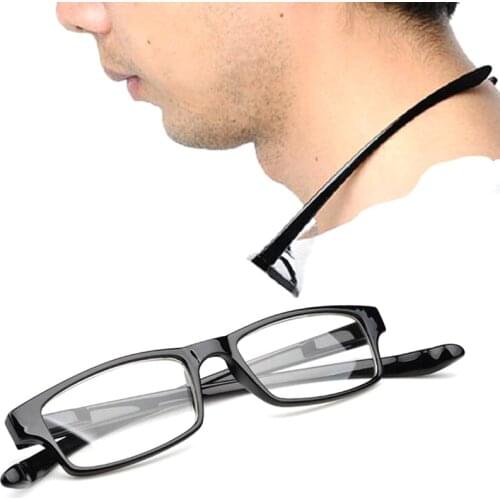 Hanging Neck Reading Glasses Men Women Comfortable Portable Presbyopic Glasses Black +1.5 2.5