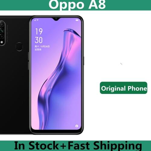 Original Oppo A8 4G LTE Mobile Phone Helio P35 Octa Core Android 9.0 6.5" 1600X720 12.0MP Fingerprint 18W Charger OTA 4230mAh