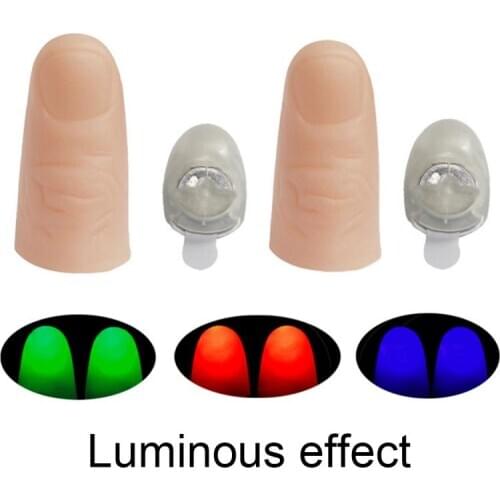 2 Pcs Thumbs Led Light Up Toys Kids Trick Props Fingers Fantastic Glow Toys Children Luminous Gifts Funny Flashing