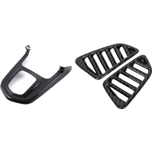 Air Conditioning Outlet Vent Frame Trim with Car Gear Shift Knob Frame Panel Cover Trim,for Nissan Navara NP300 16-19