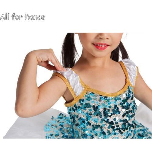 Bulk Sale Light Blue Sequin Bodice Ballet Tutu For Girl Stage Performance Ballet Costumes