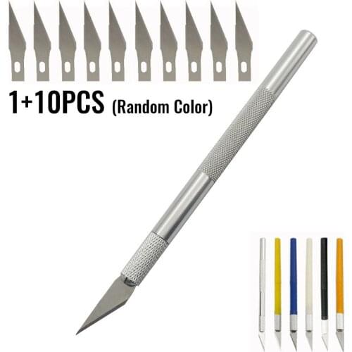 Cutter Blade Cutter Non-slip Handle Arts Craft Cutting Tool Wood Paper 10 Blades High-quality Materials