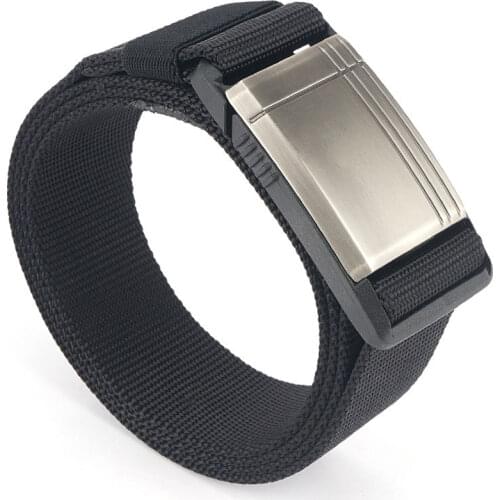 Luxury Men Belt For Jeans Pants Silver Alloy Magnetic Buckle Canvas Belts Outdoor Tactical Designer Male Strap 2020 New Arrival