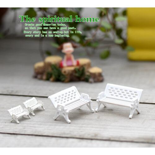 ZOCDOU Park Bench Chair Building Pattern Small Statue Home Decoration Accessories Miniature Children Toys Decor Crafts Figurines