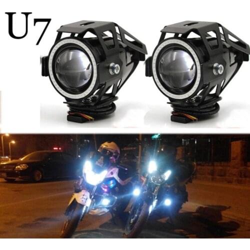 Motorcycle Headlight 3000LM 125W 12V Upper Low Beam Flash U7 LED Driving Moto Fog Spot Head Light Motorbike Auxiliary Lamp DRL