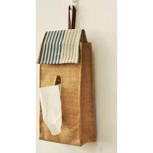 Cloth Jute Paper Tissue Boxes коробка для салфеток Simple Personality Moistureproof Towel Sleeve Hanging Bag Napkin Towels Box